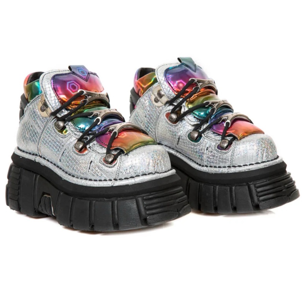 Y2k vintage New Rock patterned M106 platform boots size 37 Authentic